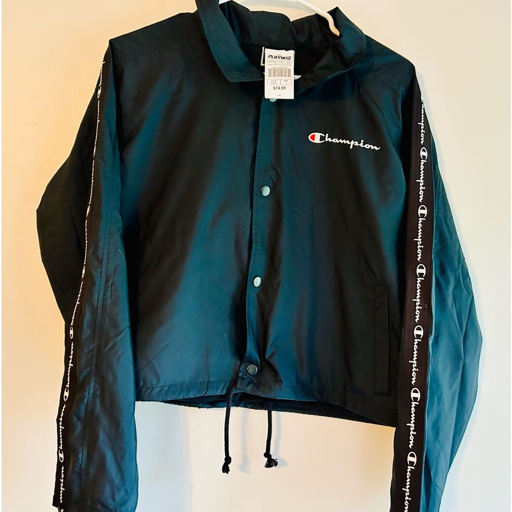 Champion Crop Coach Jacket - Black